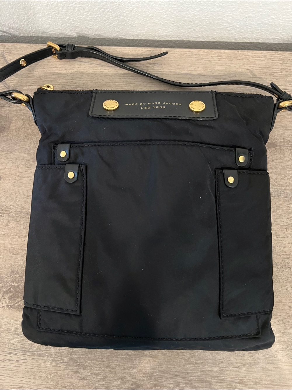 Marc by Marc Jacobs Black Nylon Crossbody with Gold Hardware - Picture 3 of 8